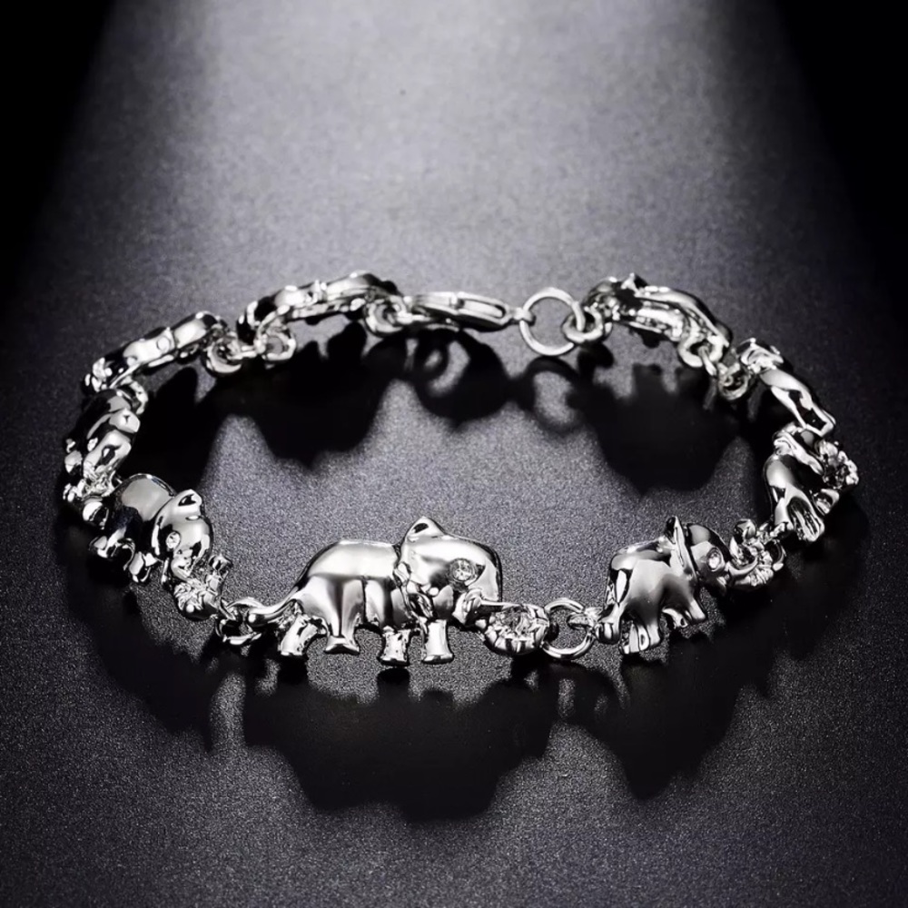 925 Silver Elephant Bracelet
